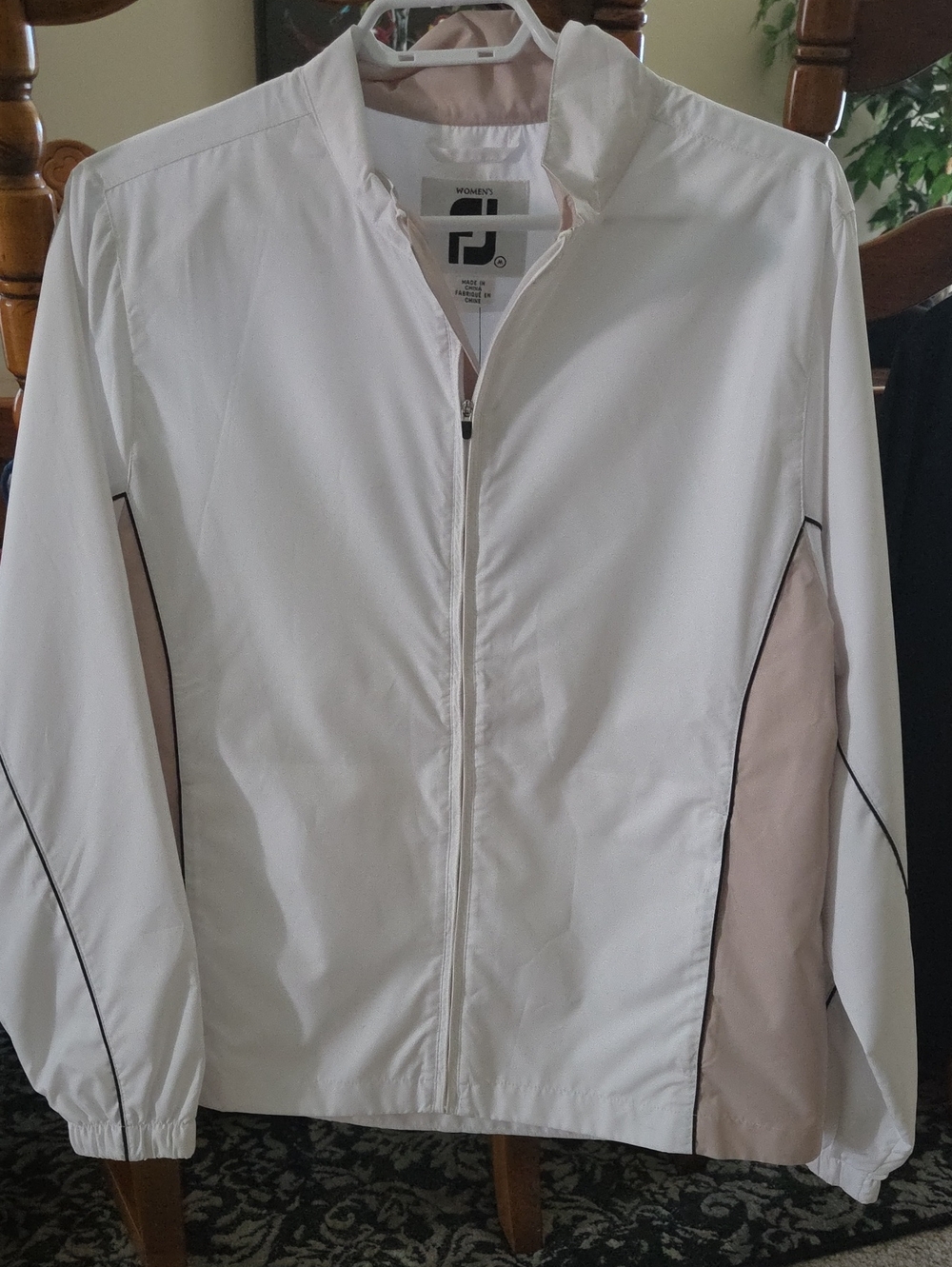 FootJoy White and Light Pink Windbreaker Jacket